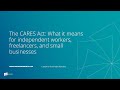 WEBINAR: What the CARES Act Means for Independent Workers, Self-Employed Professionals & Freelancers