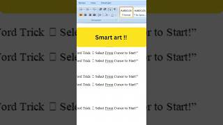 MS Word trick 💯 Click Insert + smart art ! #shorts #viral #trending