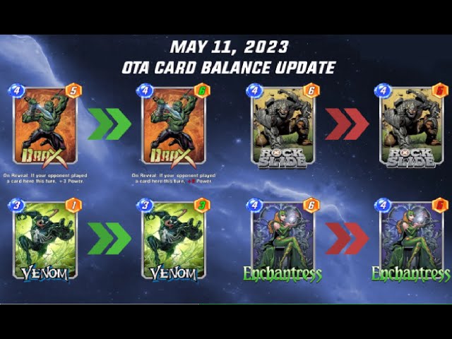 Marvel Snap May 11, 2023 OTA Card Balance Updates: Rockslide and