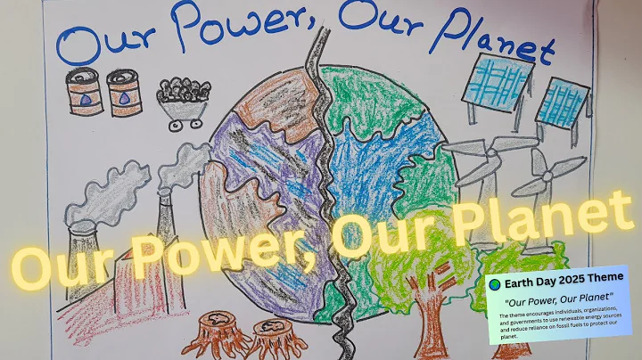 🌍 Earth Day Poster Drawing 2025 | Our Power, Our Planet | Split Earth Drawing