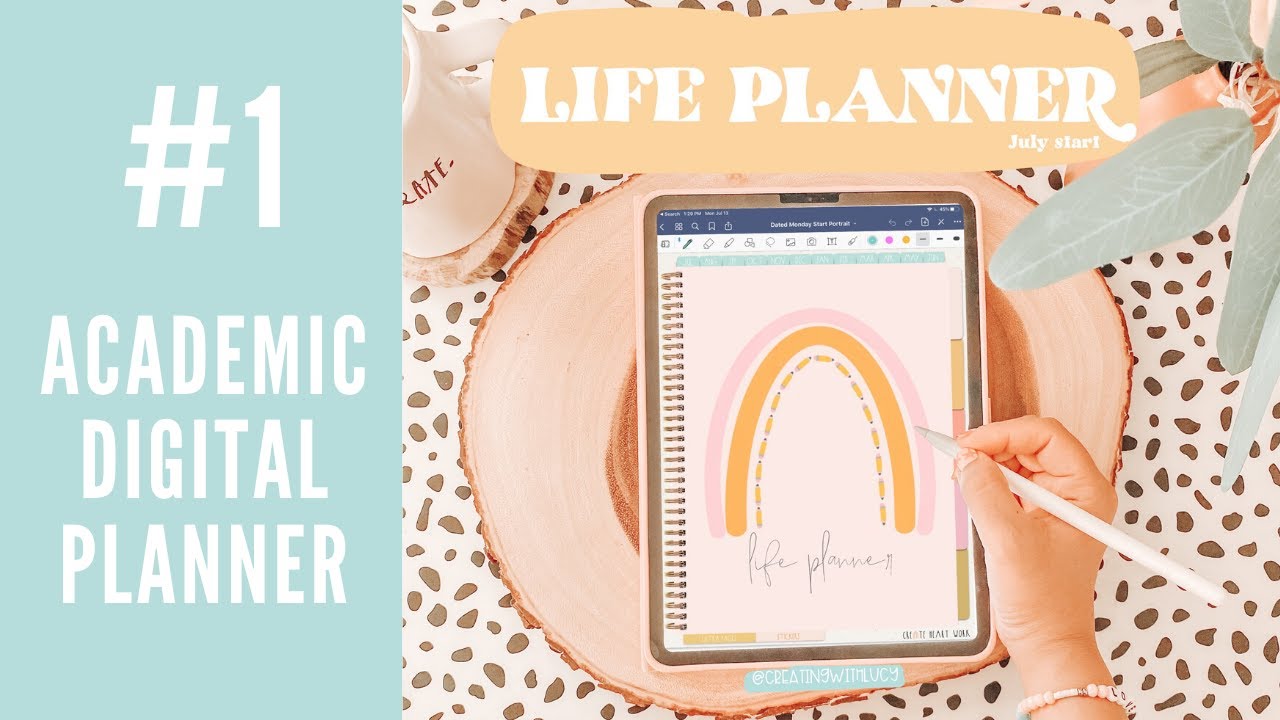 Academic Digital Planner Portrait Digital Planner Goodnotes 5