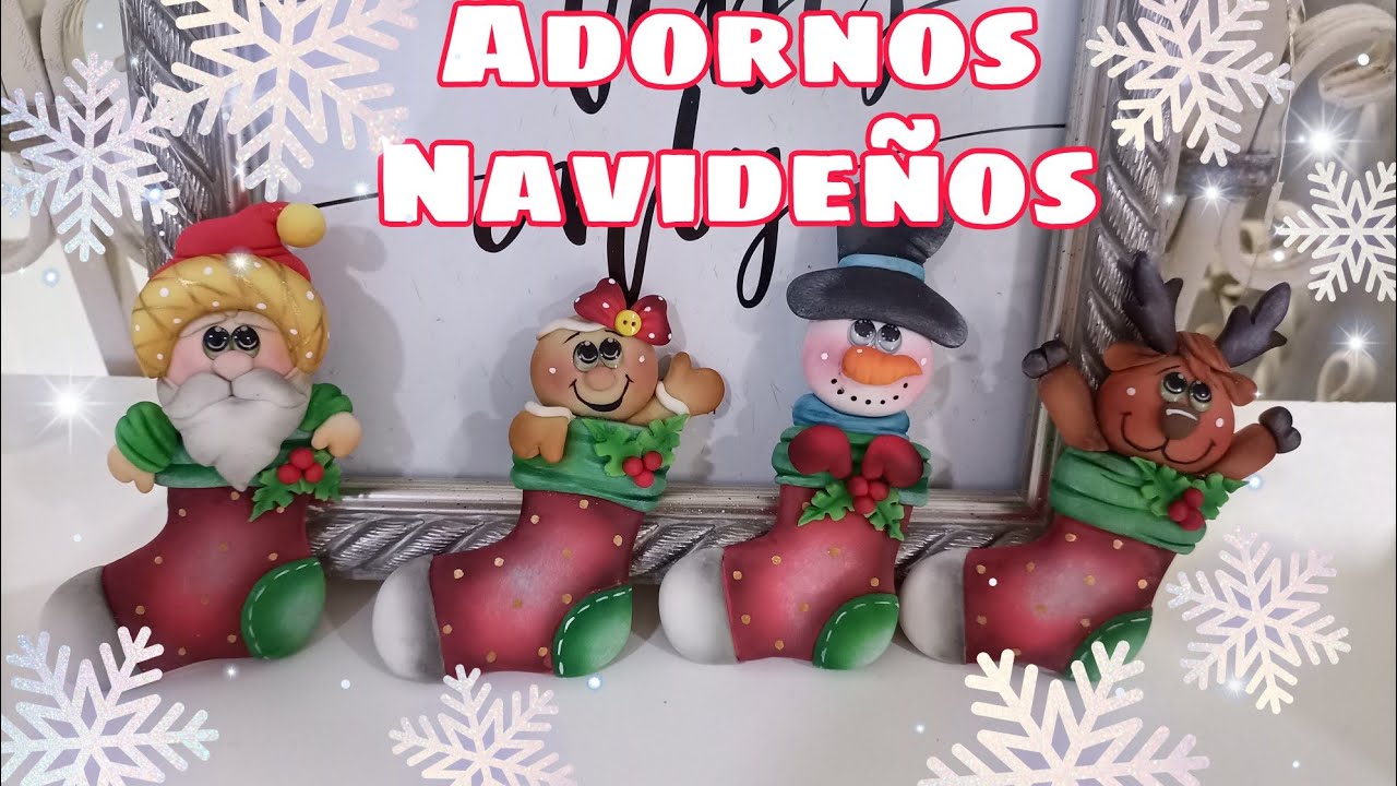 bota navidad | santa claus | muñeco de nieve | galleta de jengibre| navidad 2021 |porcelana fría