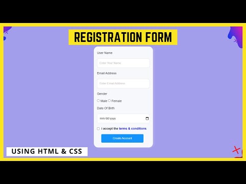 Design a Registration Form Using HTML and CSS | Sign Up Page |
