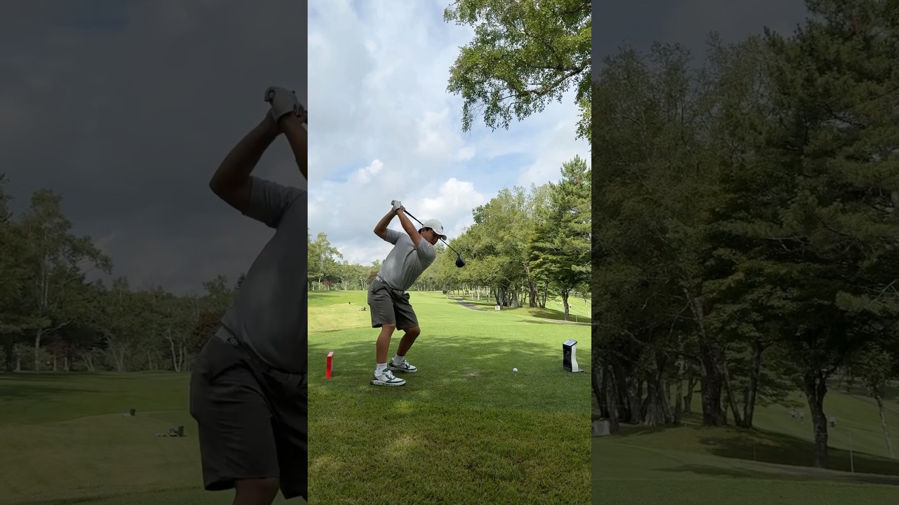 353 YARDS CARRY💥 Jini’s full-throttle swing 🚀⛰️#golf #golfswing #fullsend #golfgods #longdrive