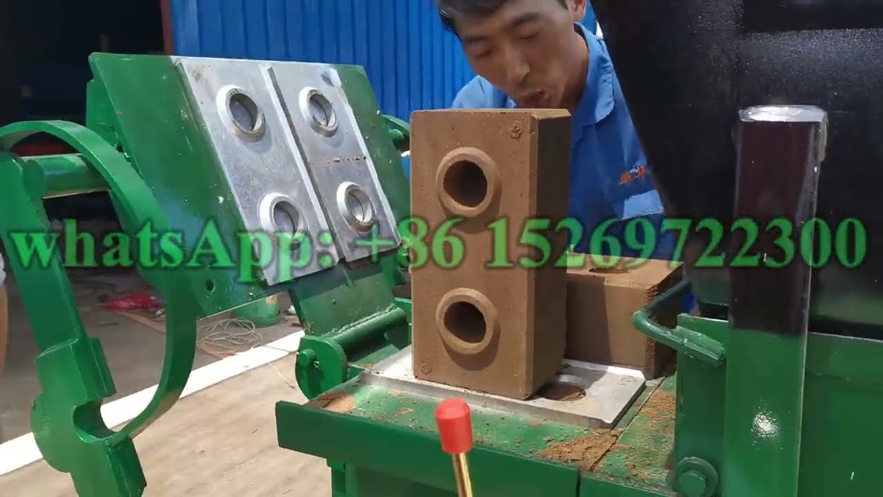 automanual hydralic press clay soil mud earth compressed interlocking block making machine 