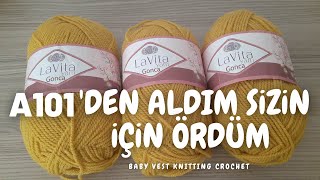 A101 DEN ALDIM SİZİN İÇİN ÖRDÜM AŞIRI KOLAY ÖRGÜ MODELİ bebek yelek battaniye hırka örgü how to make