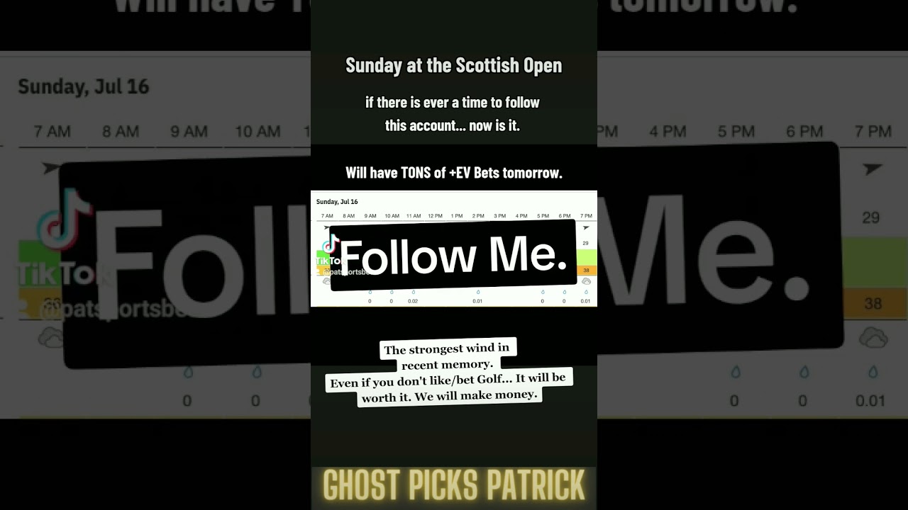 Scottish Open Sunday - PGA Golf Bets - Man vs Nature - Free Picks Today - Best Bets Wind for the Win