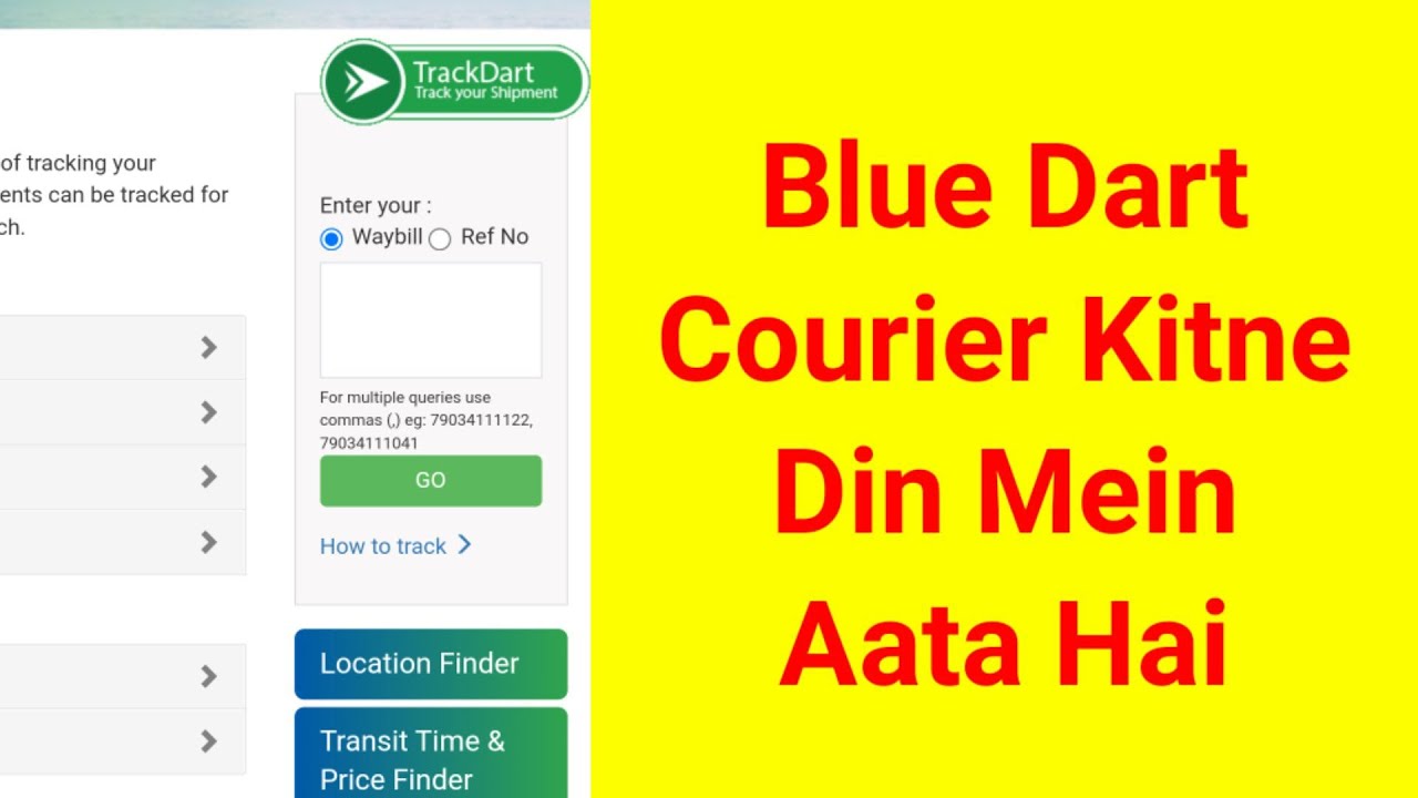 blue dart courier kitne din mein aata hai YouTube
