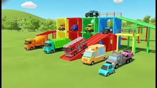 All Emergency Trucks and Construction Vehicles Moving to Garage | FS22 Gameplay