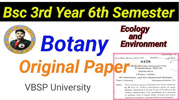 Botany 2nd Paper Bsc 6th Sem 3rd Year @bscbiowallah