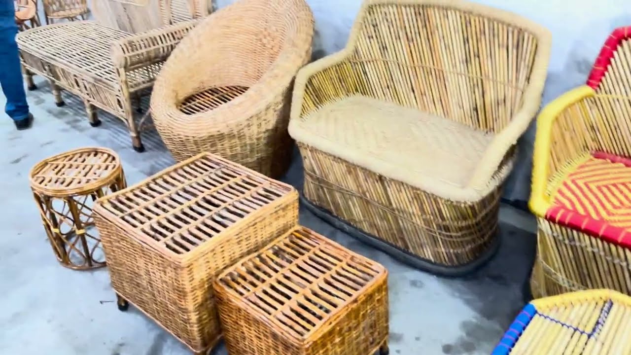 SARKANDA CHAIR / CANE SOFA / WALL DECOR / JHULA / MUDDA | Furniture Wholesale Market In Delhi