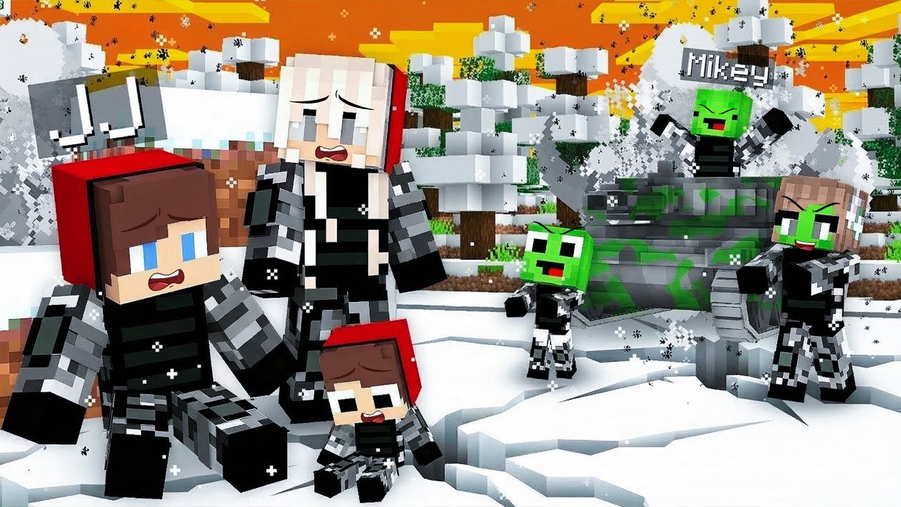 JJ Family and Mikey Family Became Arctic Military in Minecraft (Maizen)