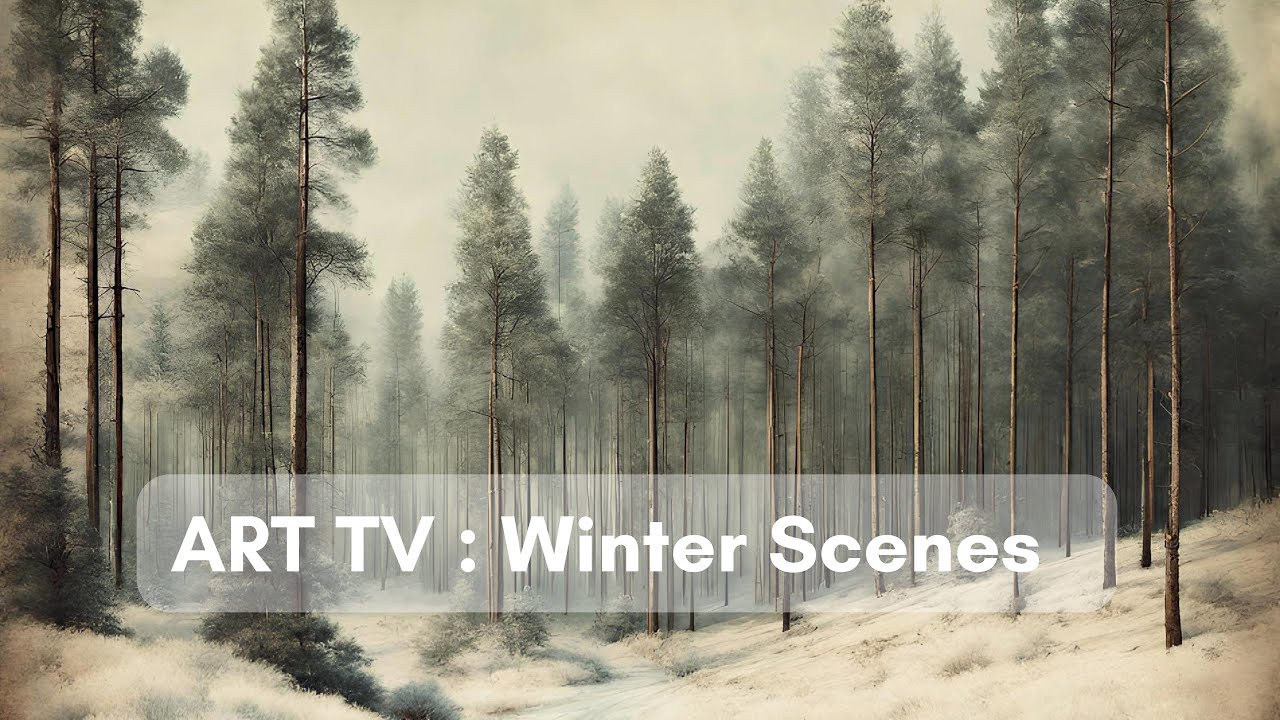 ART TV WINTER SCENE 4K SCREENSAVER NO SOUND, Cozy 2Hours vintage style painting landscape 2023