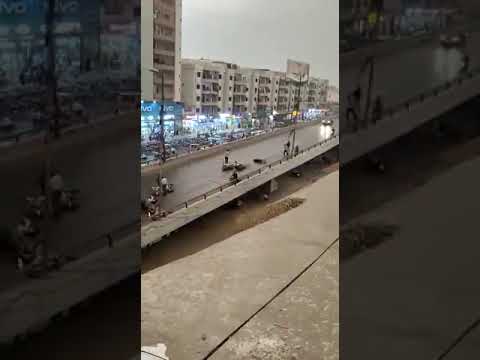 JUST IN   Multiple bikers crash at same time on overpass amid rain in Karachi, Pakistan