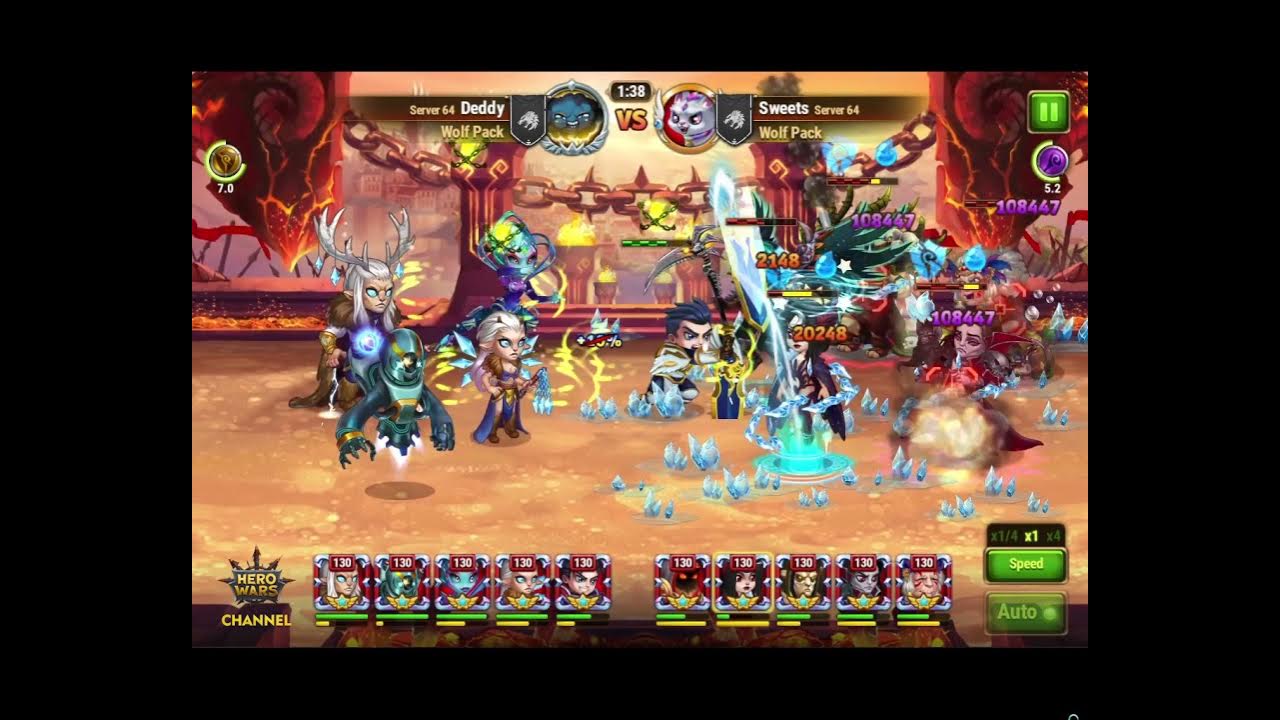 hero wars galahad team vs highly defensive team YouTube