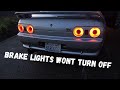 Brake lights wont turn off brake switch and rubber stopper fix install Nissan Skyline