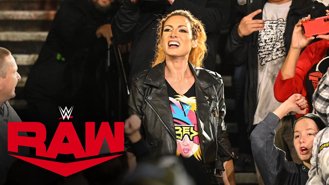 Becky Lynch goes out to the crowd for a talk with the WWE Universe on Raw