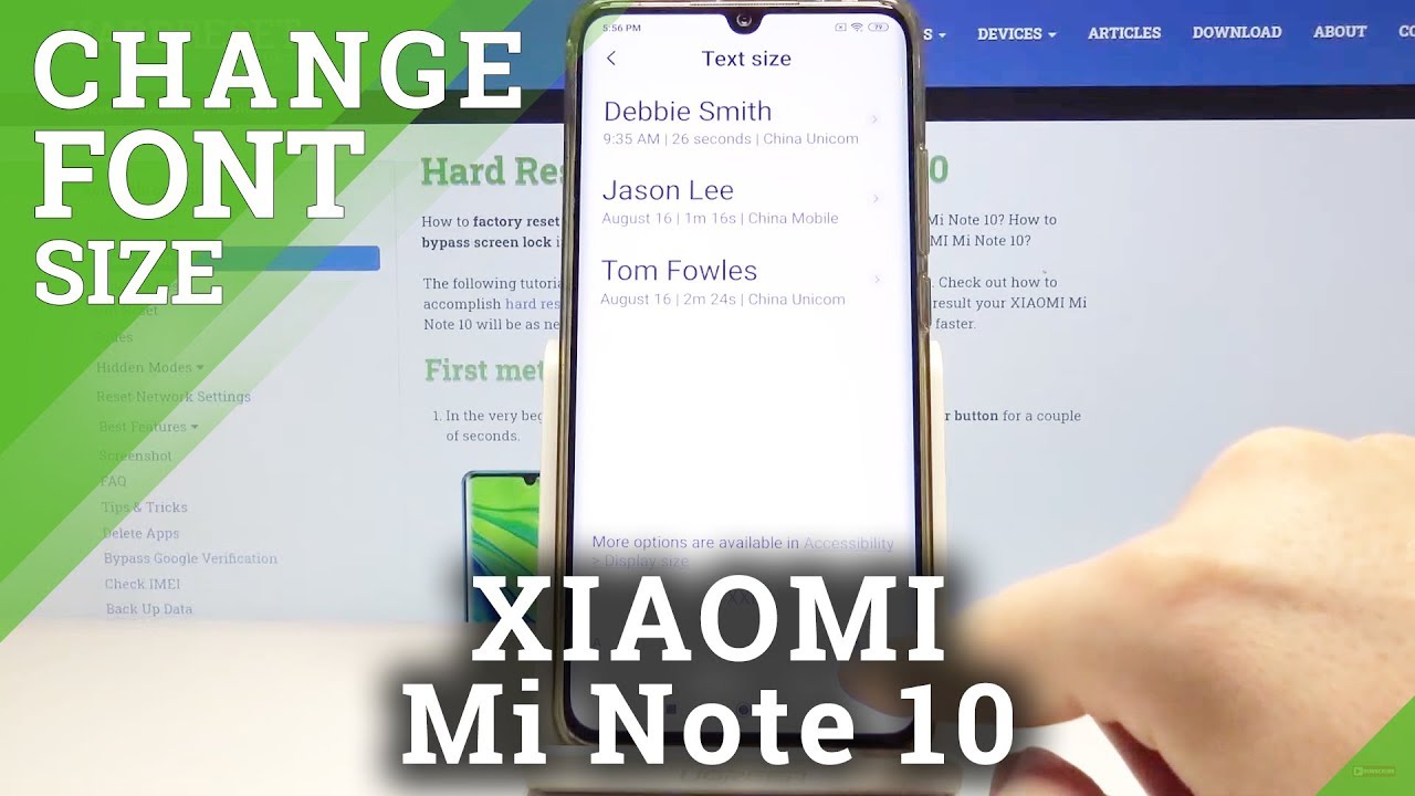 How to Change Font Size in XIAOMI Mi Note 10 – Customize Letters - YouTube