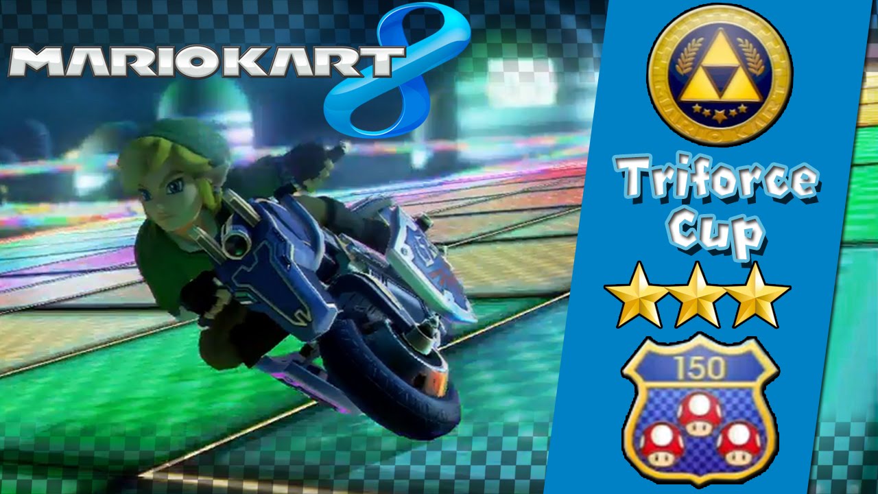 Mario Kart 8 WiiU DLC 150cc Triforce Cup Link & Master Cycle Gameplay! [TripleStar Rank