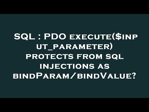 SQL : PDO execute($input_parameter) protects from sql injections as bindParam/bindValue?