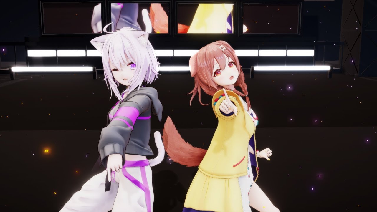 【MMD】『ロキ/ROKI』【朝ノ瑠璃＆朝ノ光】猫又おかゆ 戌神ころね【HoloLive】1080p FullHD