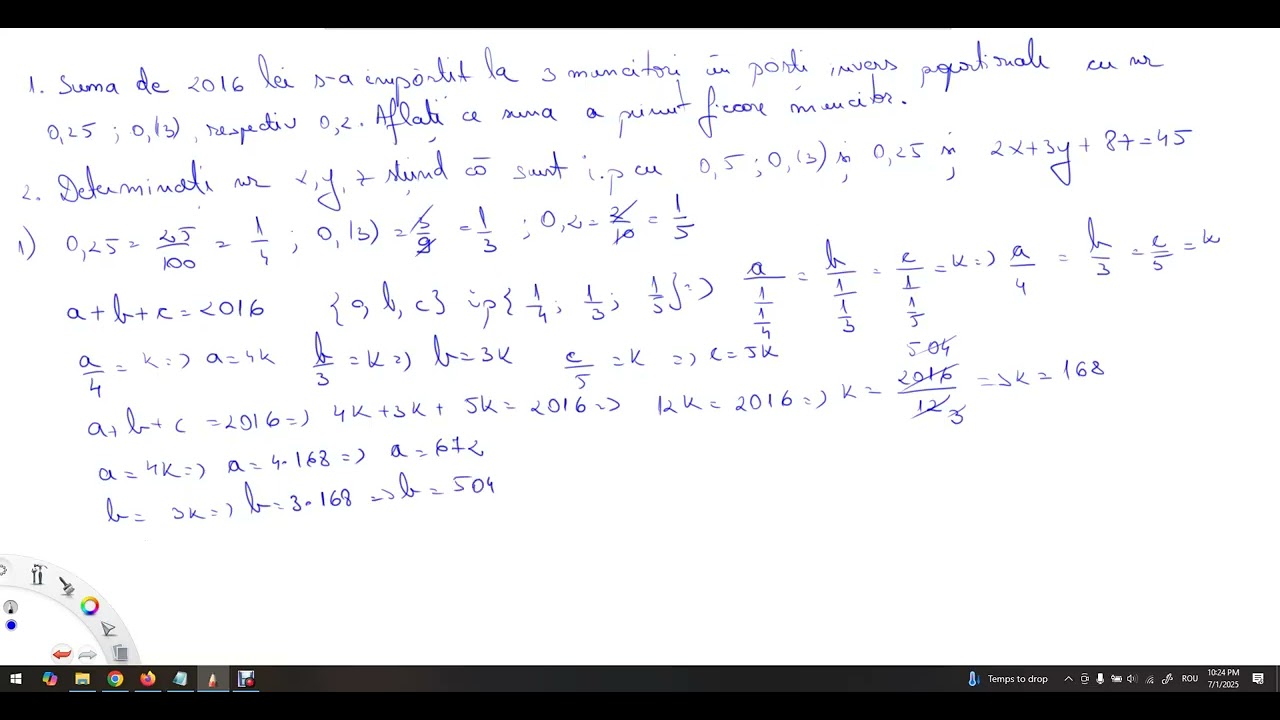 Marimi Invers Proportionale - Probleme Rezolvate