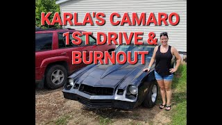 SKULL GARAGE 2022 (EP.18) KARLA&#39;S CAMARO 1ST DRIVE &amp; BURNOUT