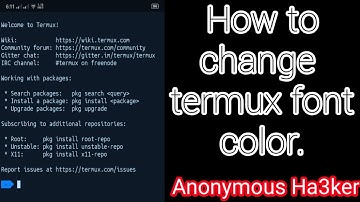How to change termux font color.(no root)