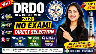 DRDO Recruitment 2026 🔥 No Exam | Direct Selection | Apply Free #jobs #vacancy #govtjobs