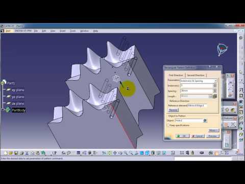 57 CATIA Beginner Tutorial  Rectangular Pattern