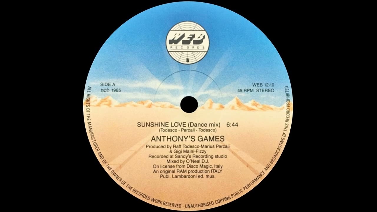Anthony's Games - Sunshine Love (Dance Mix) 1985 - YouTube