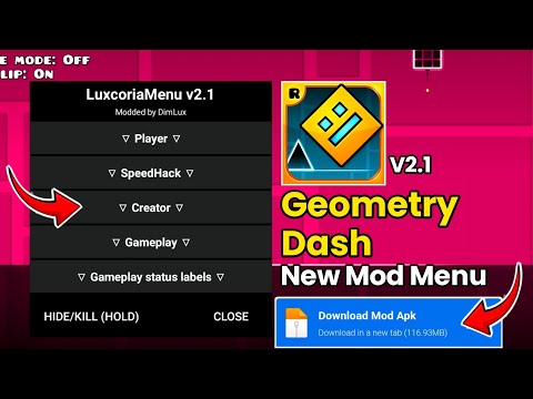 DOWNLOAD GEOMETRY DASH MOD APK V2 1 ULTRA MOD MENU AND UNLOCK ALL