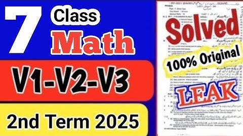 7th Class math paper mid term 2025 sba 7th Class ka math ka paper class 7 math paper 2nd term 2025