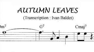 Video thumbnail of "Scott Hamilton plays : Autumn Leaves (Solo Transcription)"