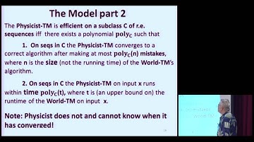 Manuel Blum:Towards the Design of an Automated Physicist