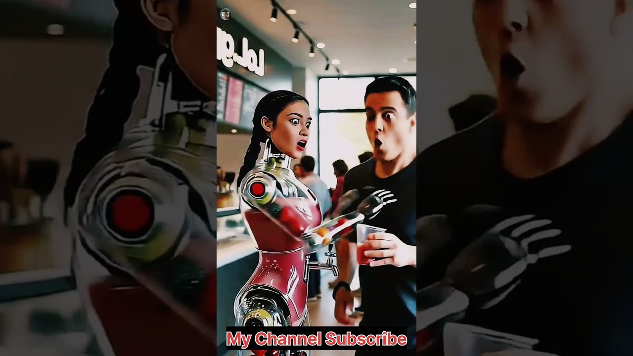 Juice Maker Robot vs Clumsy Customer 