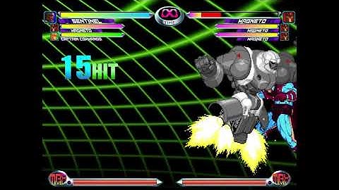 mvc2 Sentinel meterless 100% vs Magneto