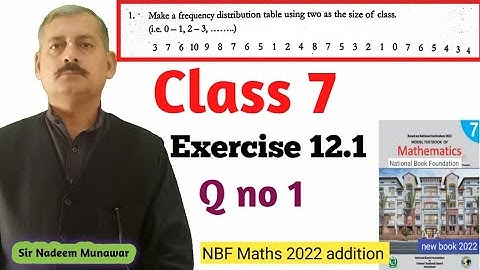 Class 7 exercise 12.1 Q no 1  How make a frequency distribution table NBF Maths Ex 12.1 sir Nadeem