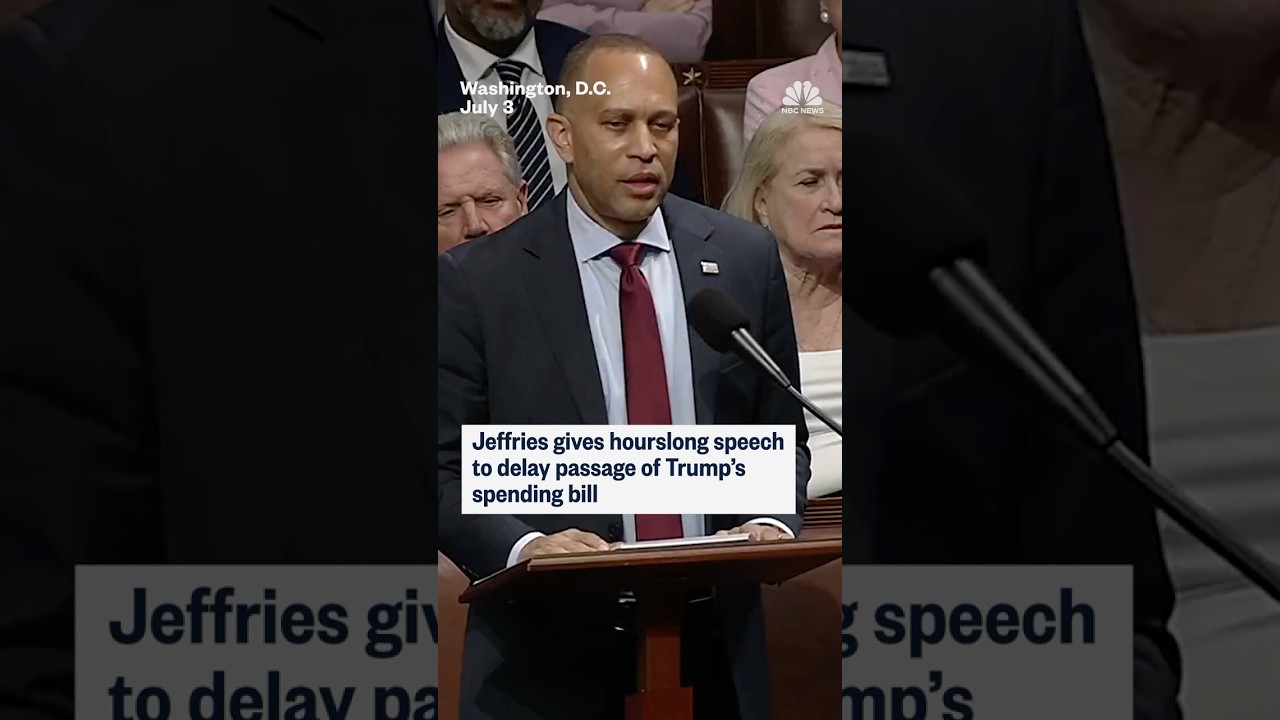 Jeffries gives hourslong speech to delay passage of Trump’s spending bill Jeffries gives hourslong speech to delay passage of Trump’s spending bill