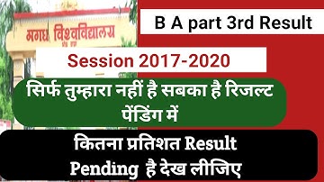 Magadh University B.A part 3rd result pending कितना प्रतिशत है