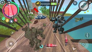 Rope Hero: Vice Town (Transformer Tank Robot Fight Army Tank) crazy robot tank in vice town - HD screenshot 5