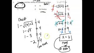 Test Corrections: LC #7 Solving Square Root Equations