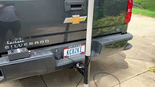 Easy Field Day Antenna Setup - 33ft Telescopic Pole in Hitch Mount