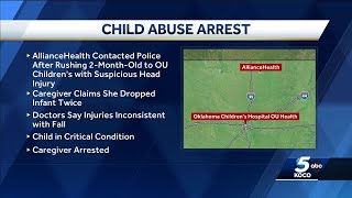 Ponca City police arrest woman after 2-month-old taken to hospital with 'suspicious' head injury