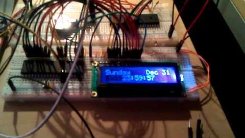LCD ticking the time via I2C