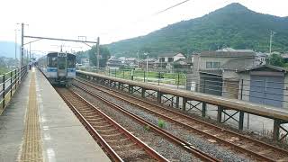 7200・7100系(予讃線普通列車3B)114M  EF65-2060 3075ﾚ  八十場駅離合入線通過発車