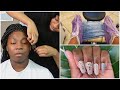 MAINTENANCE ROUTINE 2021: Braided Wig Install + Spa Pedicure + Press Ons + Skincare