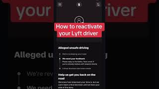Lyft Driver Reactivation #lyftdriverreactivation #lyftdriver #lyftdrivers