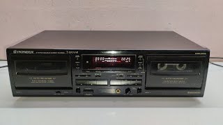Pioneer T-W01AR ステレオダブルカセットデッキ・リモコンと説明書付 Pioneer T-W01AR Stereo Double Cassette Deck Playback Demo - YouTube