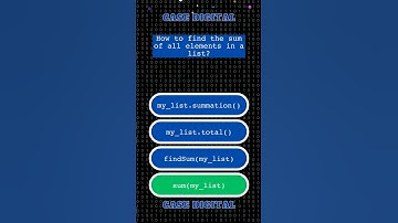 Quiz: How To Find The Sum Of All Elements In A List  #pythonquestions #python #pythonlist